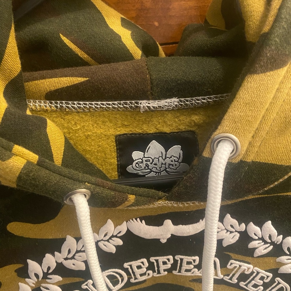 Undefeated Men's Green and Yellow Camouflage Hoodie - Picture 4 of 5